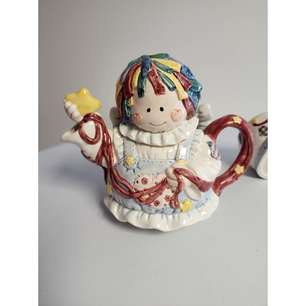 Patchwork Angel Nested Tea Pot 1996 Cosmos Exclusive Pre-owned